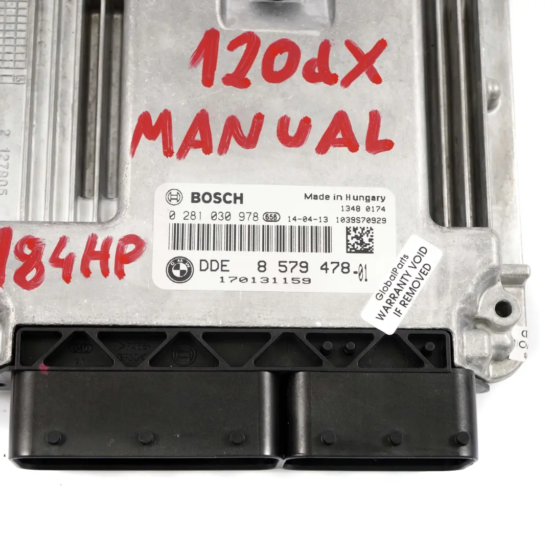 120dX 320dX N47N 184PS Motor Steuergerät DDE 8596362 Schaltgetriebe für BMW F20 F30 mit Teilenummer 8579478 BMW F20 F30 120dX 320dX N47N 184PS Motor Steuergerät DDE 8596362 Schaltgetriebe - SKU 8579478 - Teilenummer 8579478