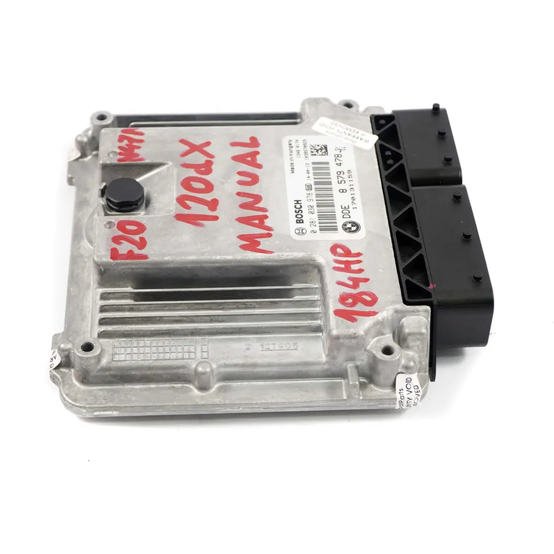 120dX 320dX 420dX Diesel N47N 184HP Unidad ECU DDE Manual para BMW F20 F30 con número de pieza 8579478 BMW F20 F30 120dX 320dX 420dX Diesel N47N 184HP Unidad ECU DDE Manual - SKU 8579478 - Número de pieza 8579478