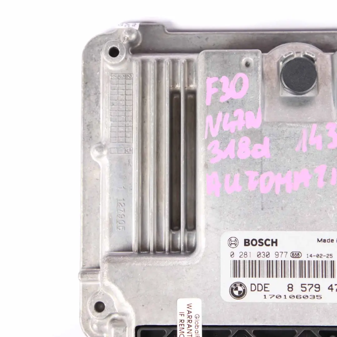 N47N 116HP Engine Control Unit ECU DDE Manual to BMW F20 F21 F30 116d 316d with Part number 8579479 BMW F20 F21 F30 116d 316d N47N 116HP Engine Control Unit ECU DDE Manual - SKU 8579479-2 - Part number 8579479
