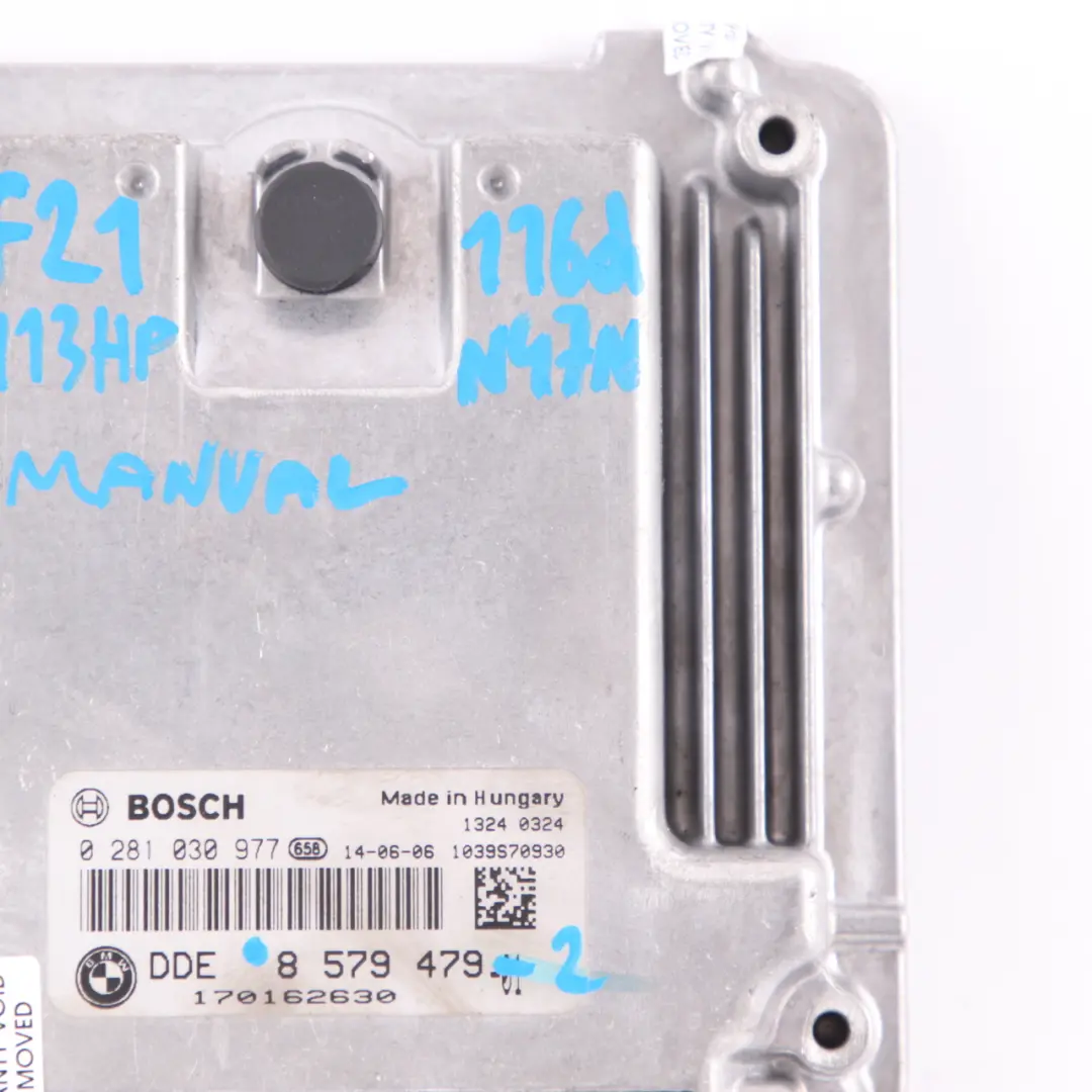 BMW F20 F21 F30 116d 316d N47N 116HP Engine Control Unit ECU DDE Manual - SKU 8579479-2 - Part number 8579479
