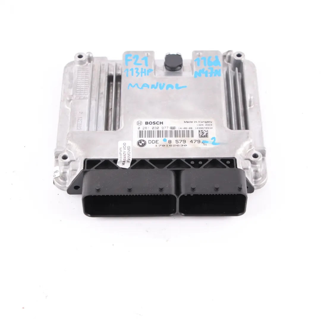 BMW F20 F21 F30 116d 316d N47N 116HP Engine Control Unit ECU DDE Manual - SKU 8579479-2 - Part number 8579479