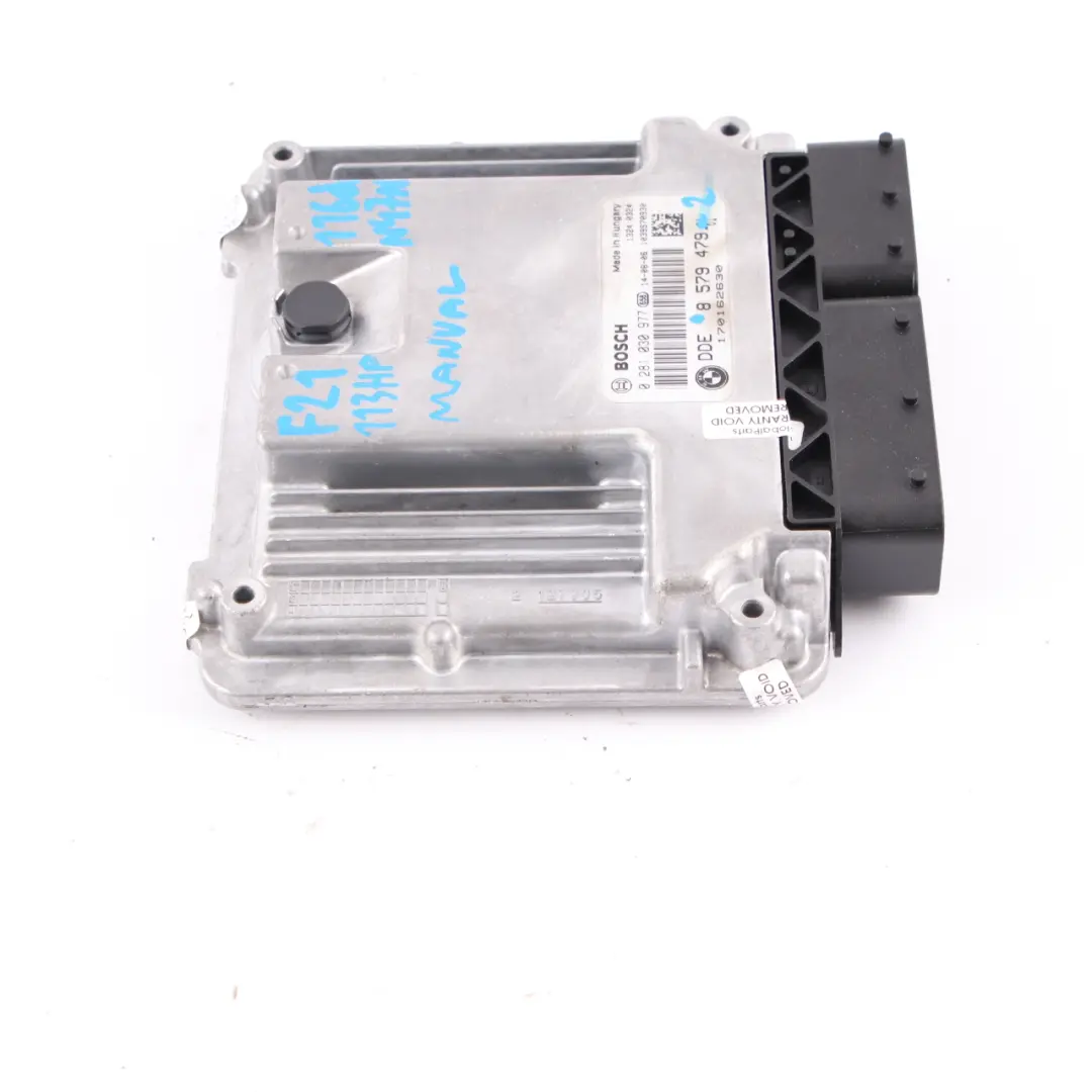 N47N 116HP Engine Control Unit ECU DDE Manual to BMW F20 F21 F30 116d 316d with Part number 8579479 BMW F20 F21 F30 116d 316d N47N 116HP Engine Control Unit ECU DDE Manual - SKU 8579479-2 - Part number 8579479