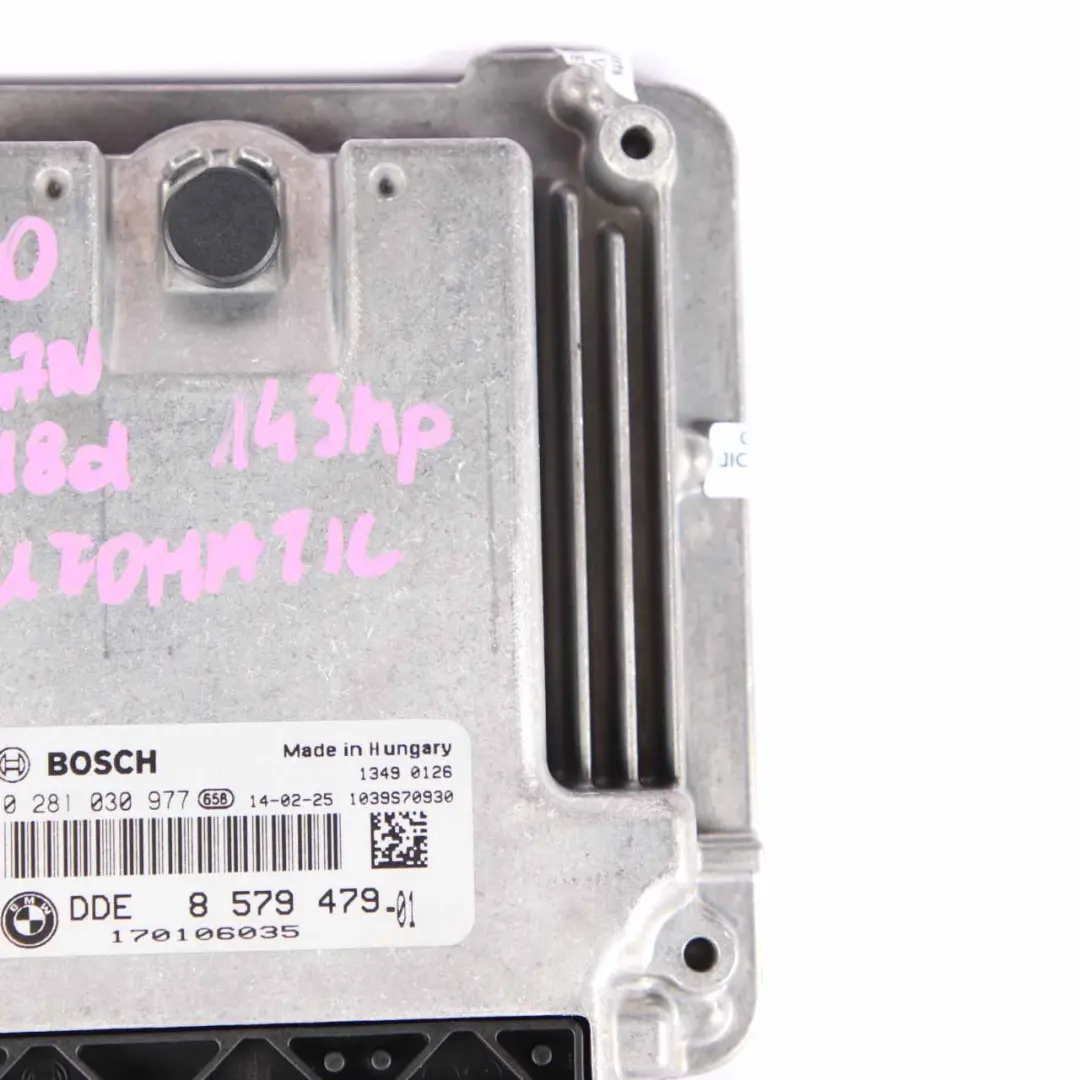 BMW F20 F21 F30 F31 118d 318d N47N Engine Control Unit ECU DDE Automatic - SKU 8579479 - Part number 8579479