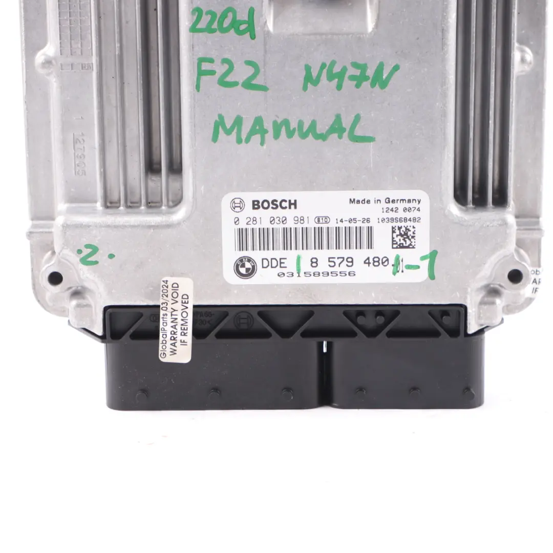 N47N 184HP Unida Control Motor DDE Manual para BMW F20 120D F30 320D F10 520D con número de pieza 8579480 BMW F20 120D F30 320D F10 520D N47N 184HP Unida Control Motor DDE Manual - SKU 8579480-1 - Número de pieza 8579480