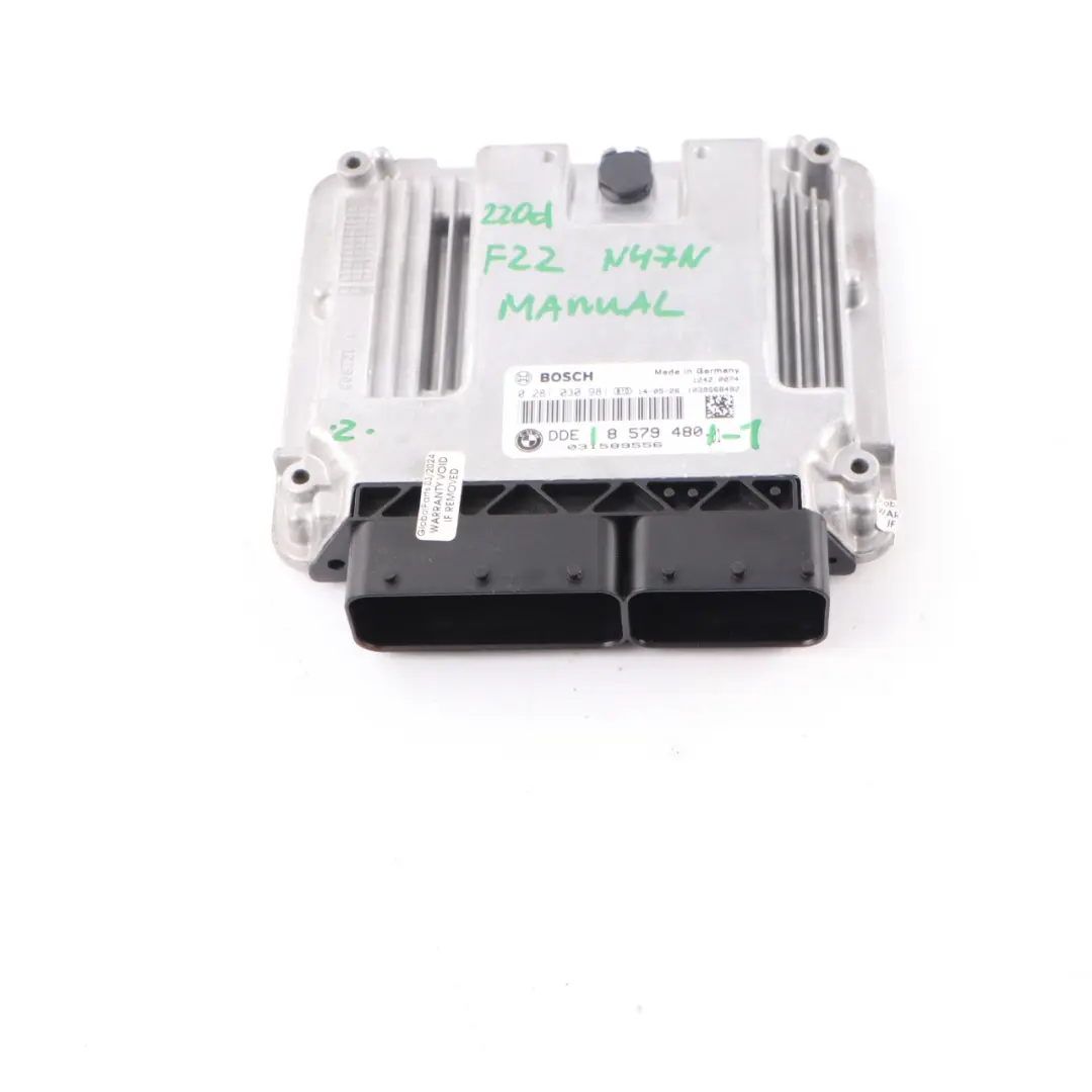 BMW F20 120d F30 320d F10 520d N47N 184HP Engine Control Unit DDE Manual - SKU 8579480-1 - Part number 8579480
