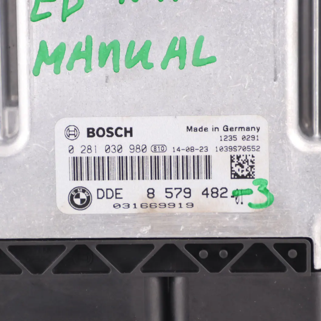 BMW F20 F21 116d ed Diesel N47N 116HP Engine ECU Kit DDE Key FEM Manual - SKU 8579482-3 - Part number 8579482
