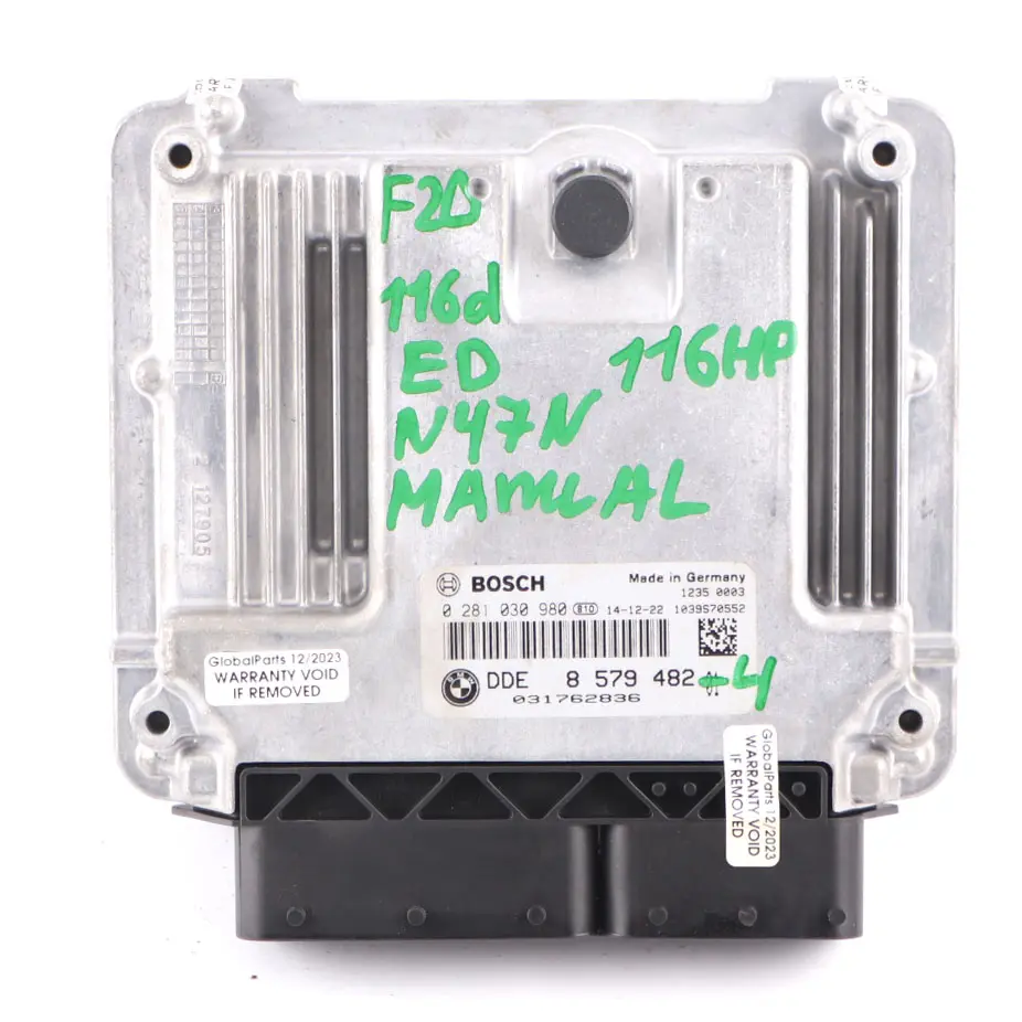 N47N 116HP ECU Kit DDE + Key + FEM Manual to BMW F20 F21 116d ed Diesel with Part number 8579482 BMW F20 F21 116d ed Diesel N47N 116HP ECU Kit DDE + Key + FEM Manual - SKU 8579482-4 - Part number 8579482