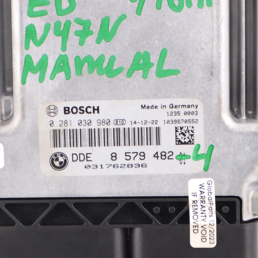 N47N 116HP ECU Kit DDE + Key + FEM Manual to BMW F20 F21 116d ed Diesel with Part number 8579482 BMW F20 F21 116d ed Diesel N47N 116HP ECU Kit DDE + Key + FEM Manual - SKU 8579482-4 - Part number 8579482