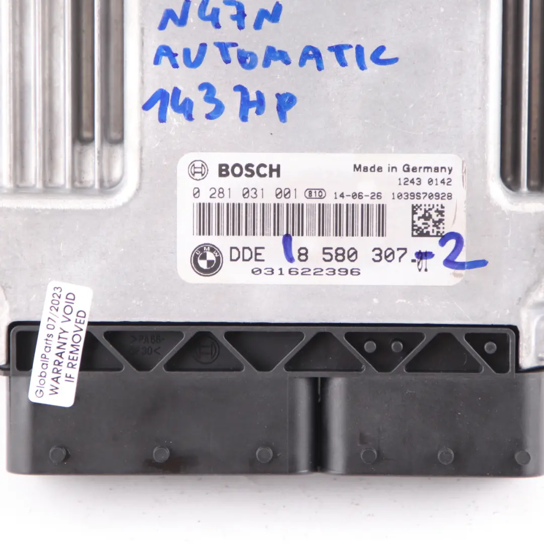 18dX Diesel N47N Engine Unit ECU Kit DDE CAS3 Key Automatic BMW X1 E84 - SKU 8580307-2 - Part number 8580307