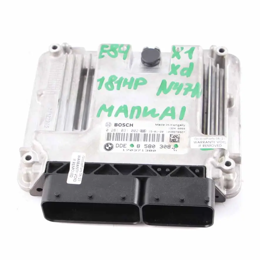 BMW X1 E84 20dX Diesel N47N 184HP Engine Control Unit ECU DDE Manual - SKU 8580308 - Part number 8580308