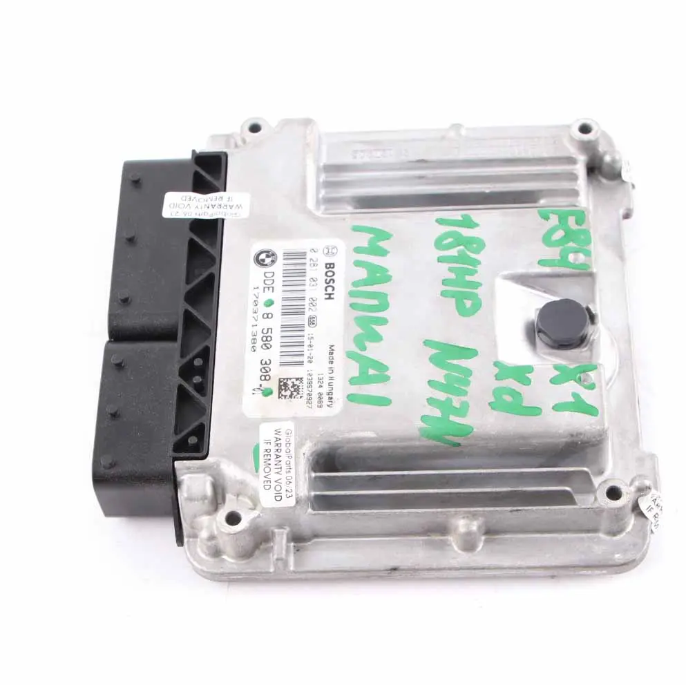 20dX Diesel N47N 184HP Engine Control Unit ECU DDE Manual to BMW X1 E84 with Part number 8580308 BMW X1 E84 20dX Diesel N47N 184HP Engine Control Unit ECU DDE Manual - SKU 8580308 - Part number 8580308