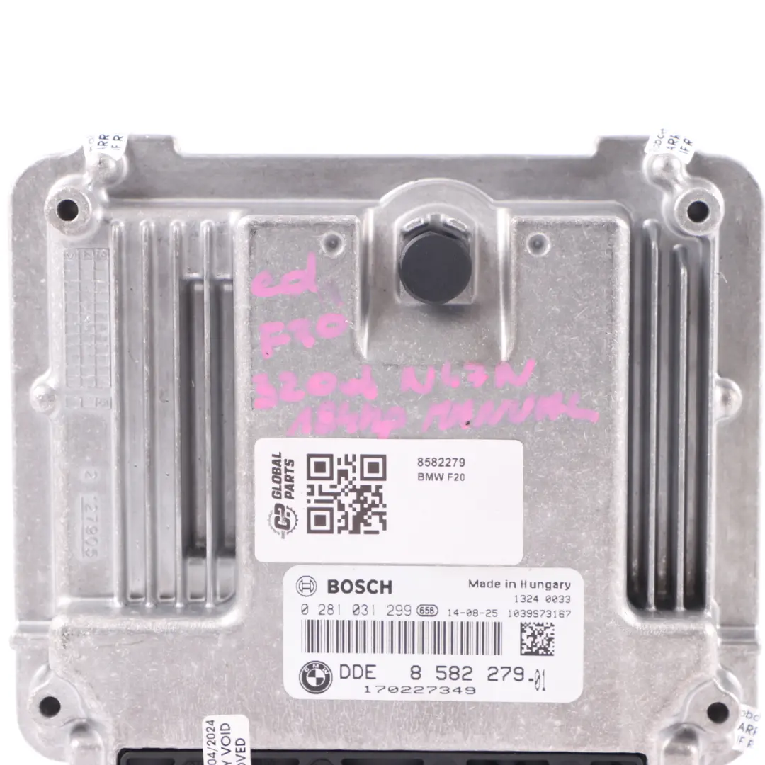 N47N 184HP Engine Control Unit ECU DDE Manual BMW F30 320d ed Diesel - SKU 8582279 - Part number 8582279