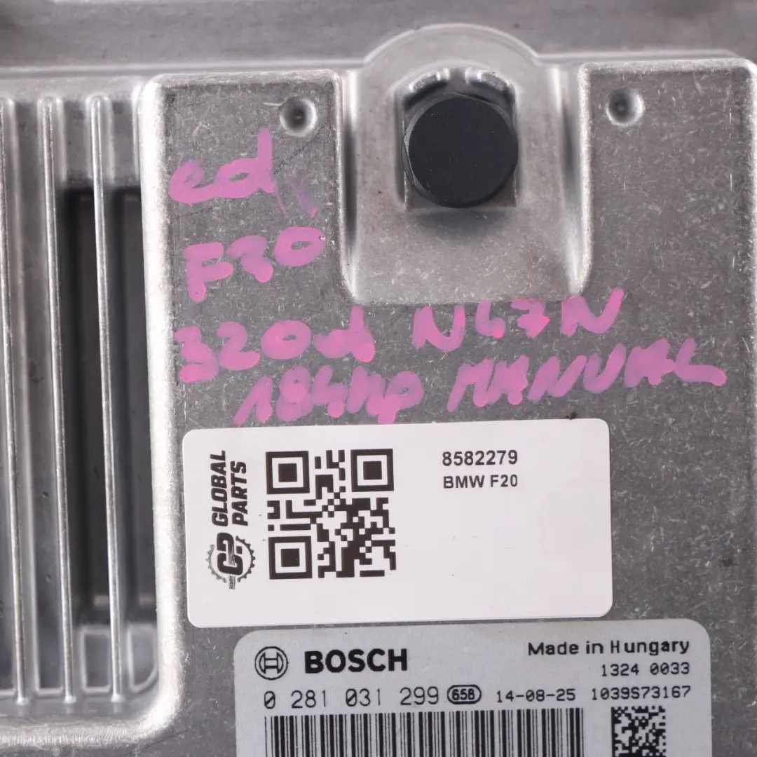 N47N 184HP Engine Control Unit ECU DDE Manual BMW F30 320d ed Diesel - SKU 8582279 - Part number 8582279