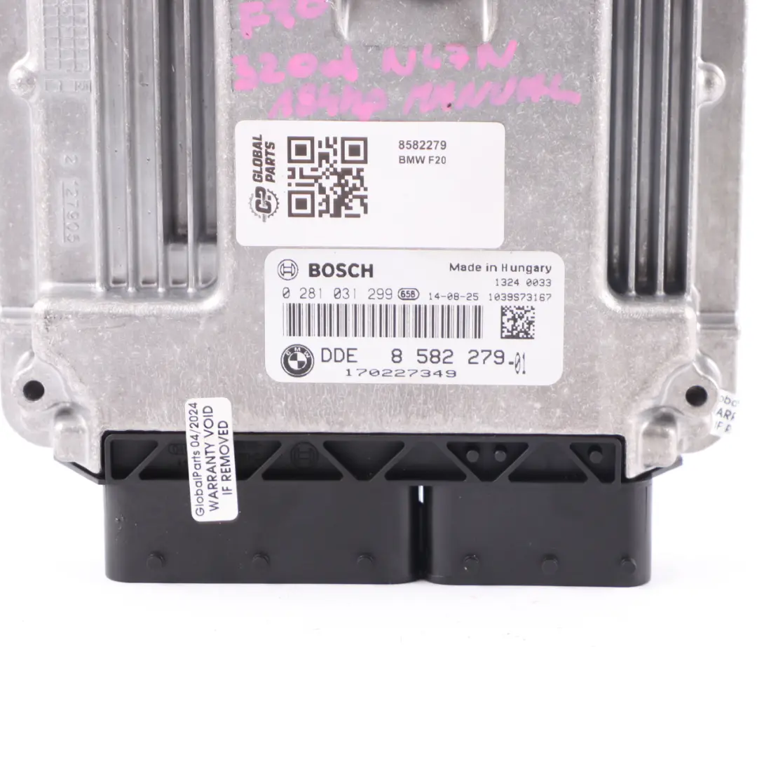 N47N 184HP Unité Contrôle Moteur ECU DDE Manual pour BMW F30 320d ed Diesel à propos du numéro de pièce 8582279 BMW F30 320d ed Diesel N47N 184HP Unité Contrôle Moteur ECU DDE Manual - SKU 8582279 - Numéro de pièce 8582279