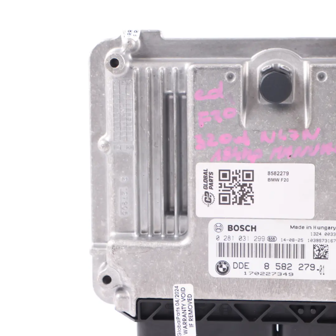 N47N 184HP Engine Control Unit ECU DDE Manual BMW F30 320d ed Diesel - SKU 8582279 - Part number 8582279