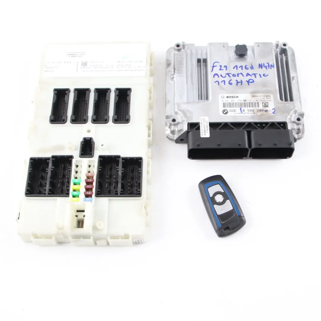 N47N 116HP ECU Kit DDE + Key + FEM Automatic to BMW F20 F21 116d with Part number 8582280 BMW F20 F21 116d N47N 116HP ECU Kit DDE + Key + FEM Automatic - SKU 8582280-2 - Part number 8582280