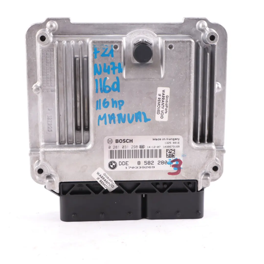 BMW F20 F21 116d N47N 116HP ECU Kit DDE Key Lock FEM Manual - SKU 8582280-3 - Teilenummer 8582280