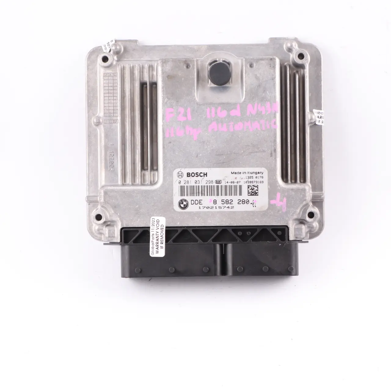 BMW F20 116d N47N 116HP Control del Motor ECU DDE 8582280 Transmisión Automática