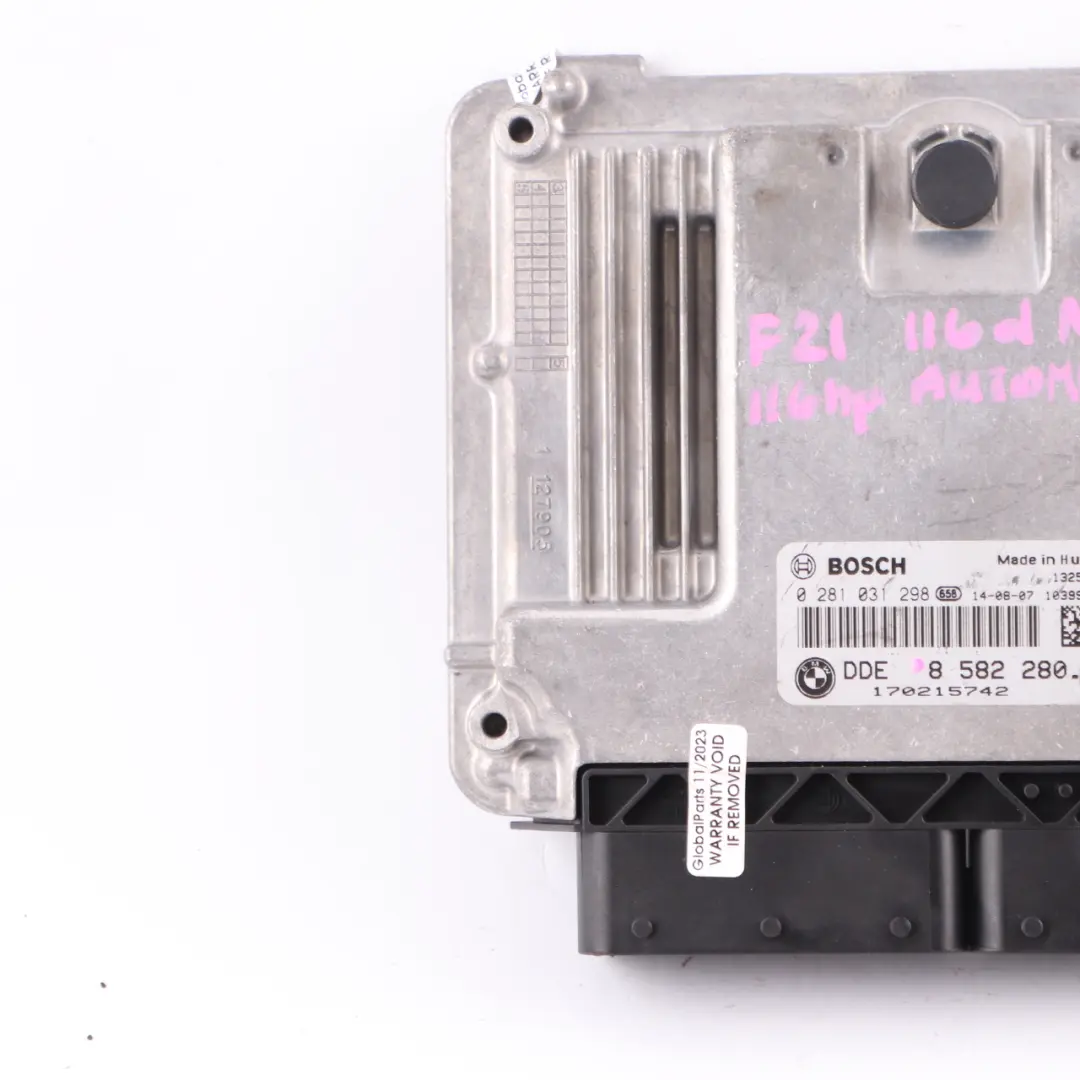 BMW F20 116d N47N 116HP Engine Control ECU DDE Automatic Transmission - SKU 8582280-4 - Part number 8582280