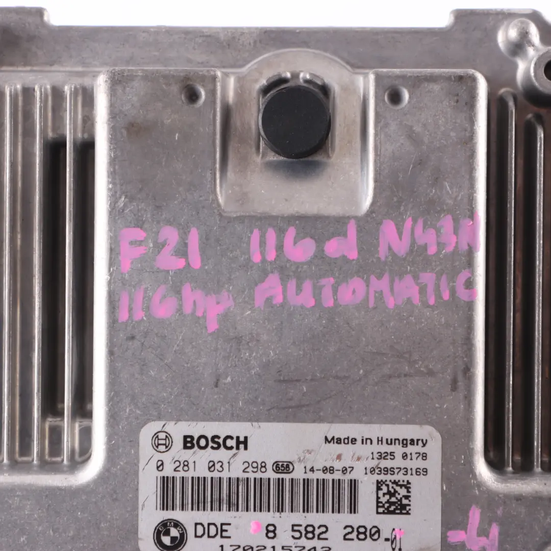 N47N 116HP Engine Control ECU DDE Automatic Transmission to BMW F20 116d with Part number 8582280 BMW F20 116d N47N 116HP Engine Control ECU DDE Automatic Transmission - SKU 8582280-4 - Part number 8582280