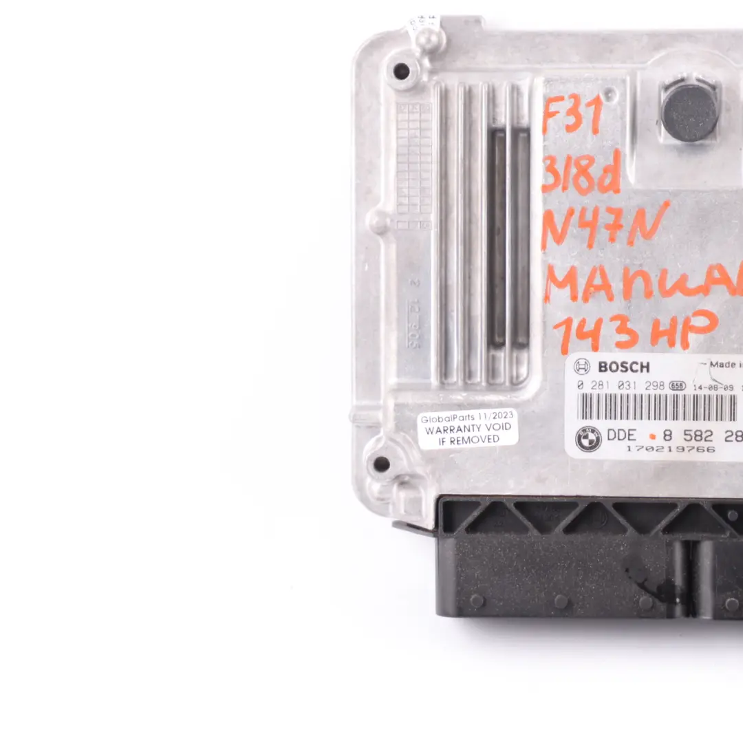  Centralina Motore BMW F20 F30 F31 118D 318D N47N 143 CV ECU DDE Manuale - SKU 8582280-5 - Numero di parte 8582280