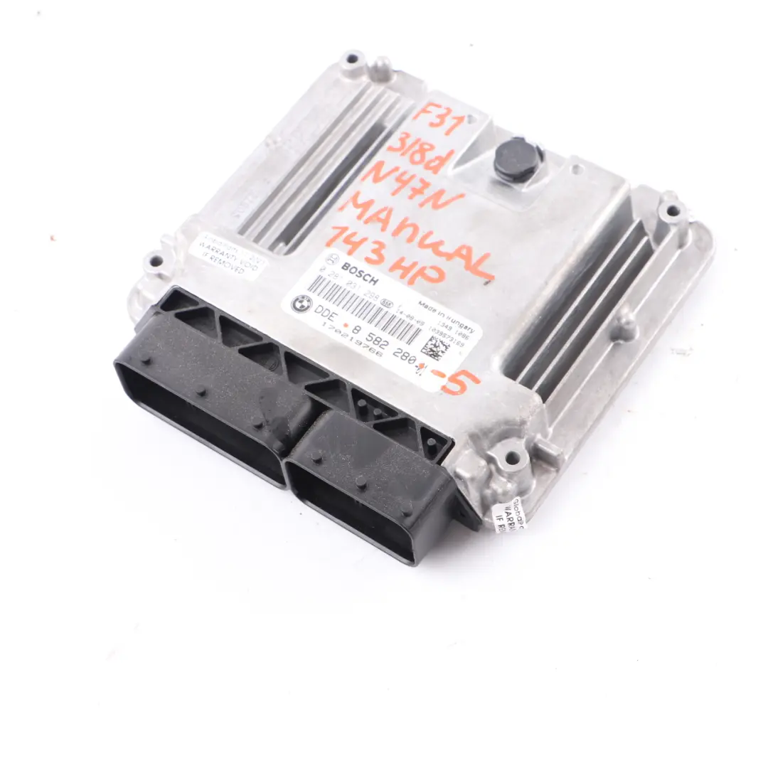 Engine Control Unit BMW F20 F30 F31 118d 318d N47N 143HP ECU DDE Manual - SKU 8582280-5 - Part number 8582280