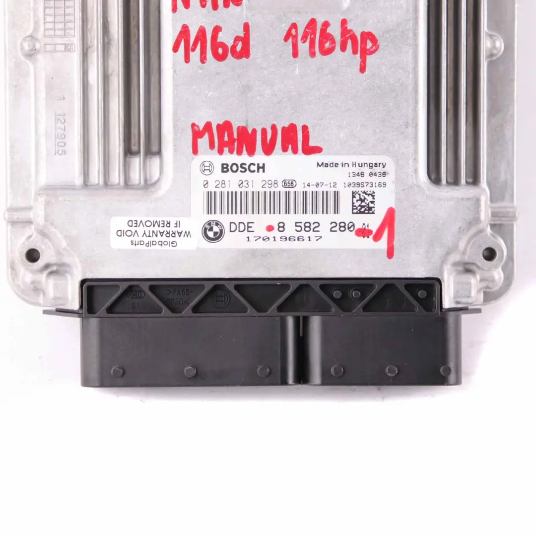 N47N 116HP Sterownik Komputer Silnika ECU DDE do BMW F20 F21 116d o numerze 8582280 BMW F20 F21 116d N47N 116HP Sterownik Komputer Silnika ECU DDE - SKU 8582280 - Numer Części 8582280