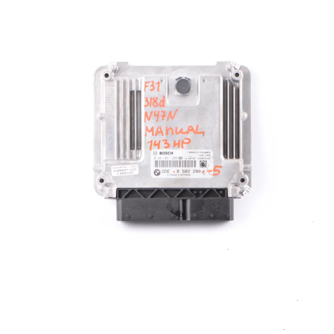 Control ECU BMW F20 F21 116d N47N 116HP DDE Manual Transmission to Engine with Part number 8582280 Engine Control ECU BMW F20 F21 116d N47N 116HP DDE Manual Transmission - SKU 8582280 - Part number 8582280