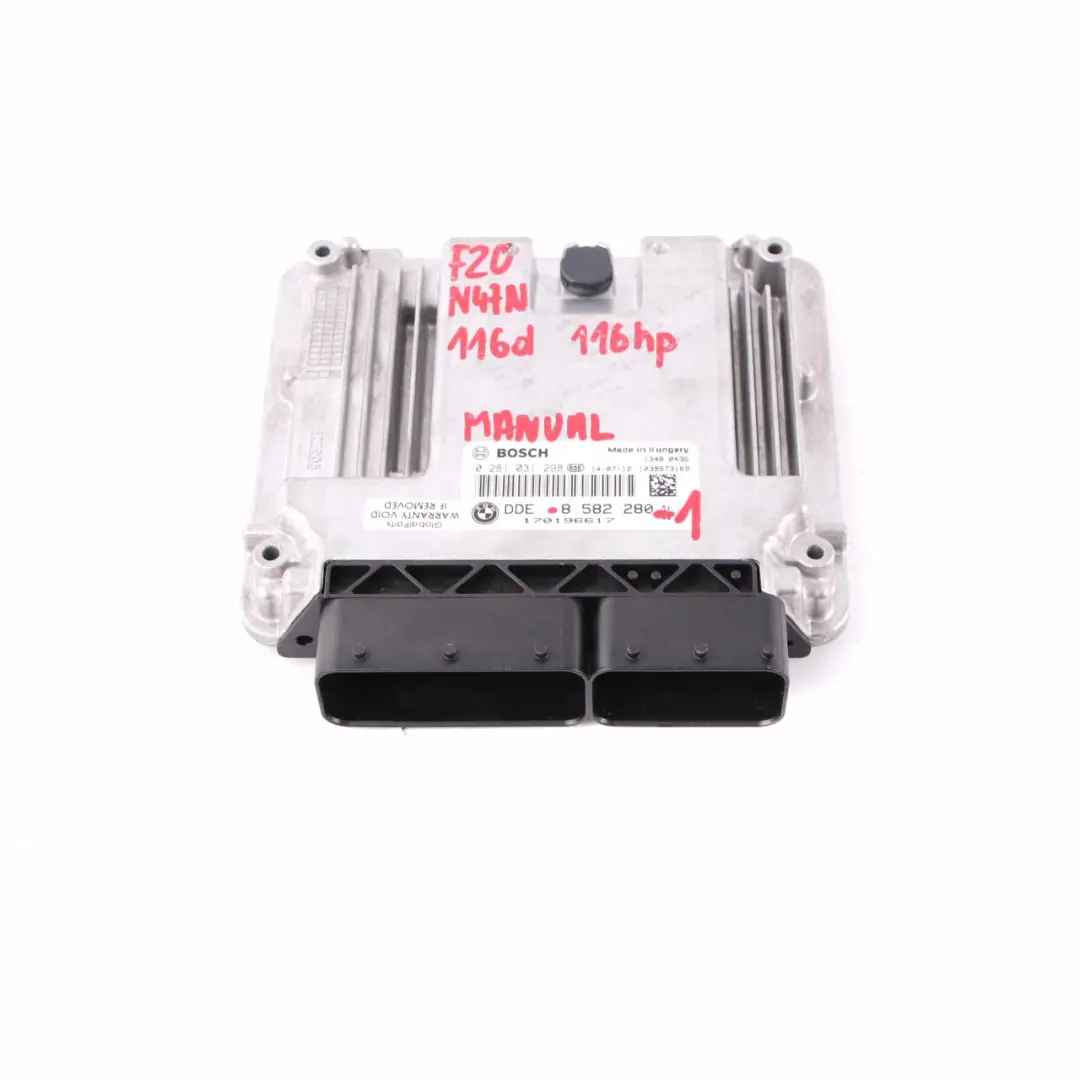 Engine Control ECU BMW F20 F21 116d N47N 116HP DDE Manual Transmission - SKU 8582280 - Part number 8582280