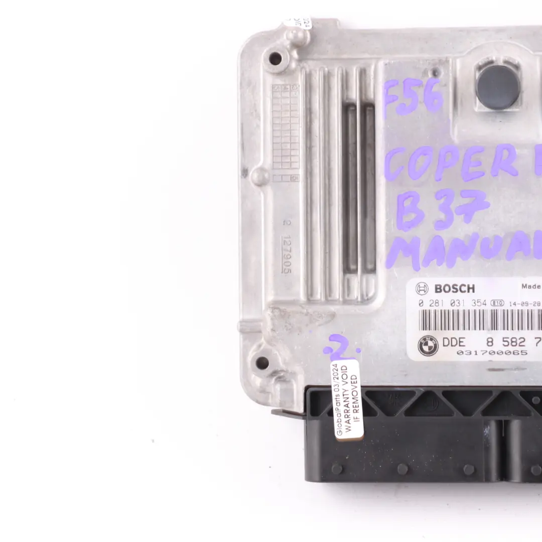 Mini Cooper D F55 F56 B37 116HP Engine Control Unit ECU DDE Manual - SKU 8582719-3 - Part number 8582719