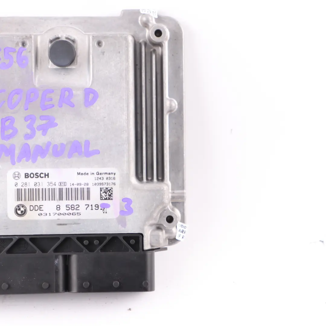 Mini Cooper D F55 F56 B37 116HP Engine Control Unit ECU DDE Manual - SKU 8582719-3 - Part number 8582719