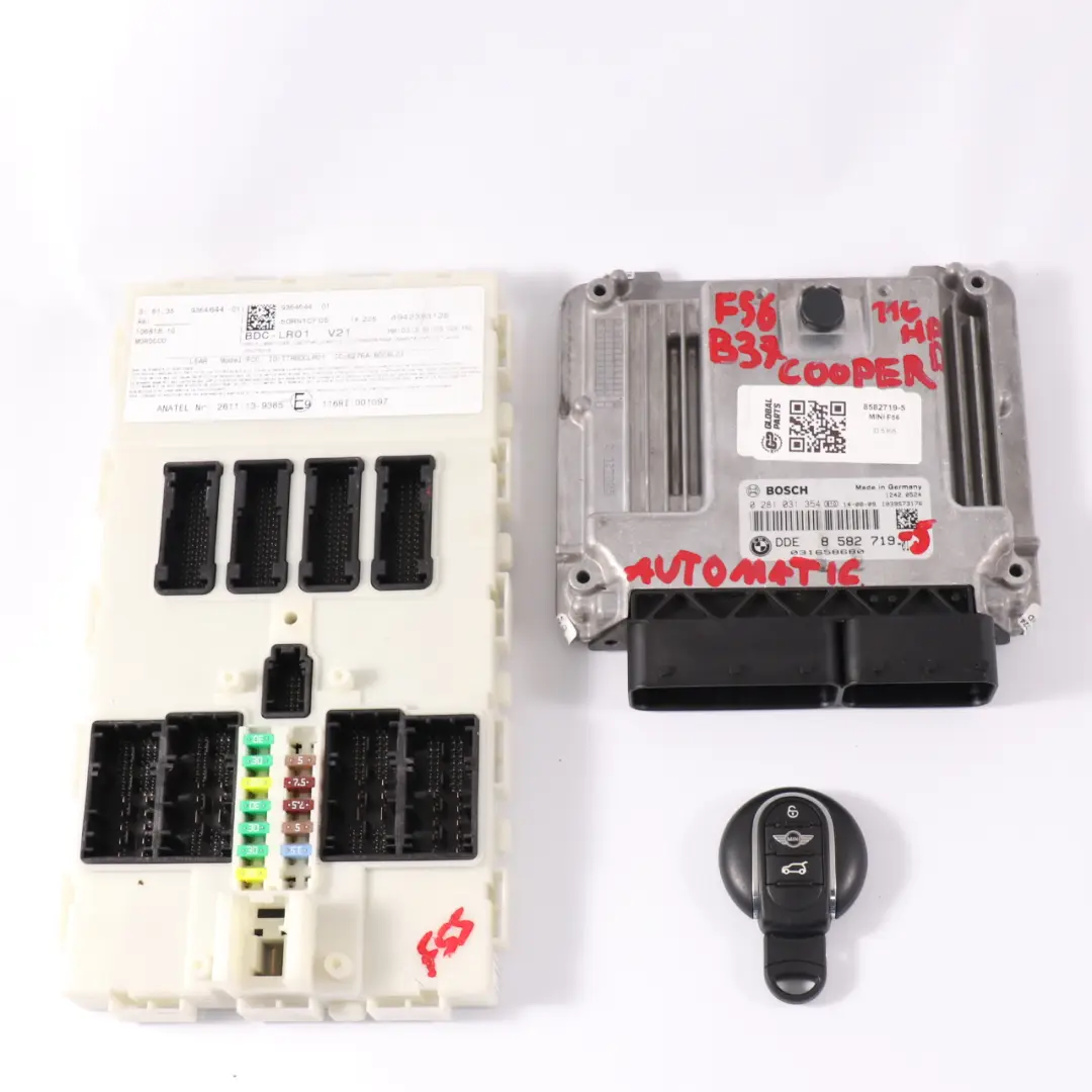B37 Diesel Engine ECU Kit DDE BDC + Key Automatic to Mini F55 F56 Cooper D with Part number 8582719 Mini F55 F56 Cooper D B37 Diesel Engine ECU Kit DDE BDC + Key Automatic - SKU 8582719-5 - Part number 8582719