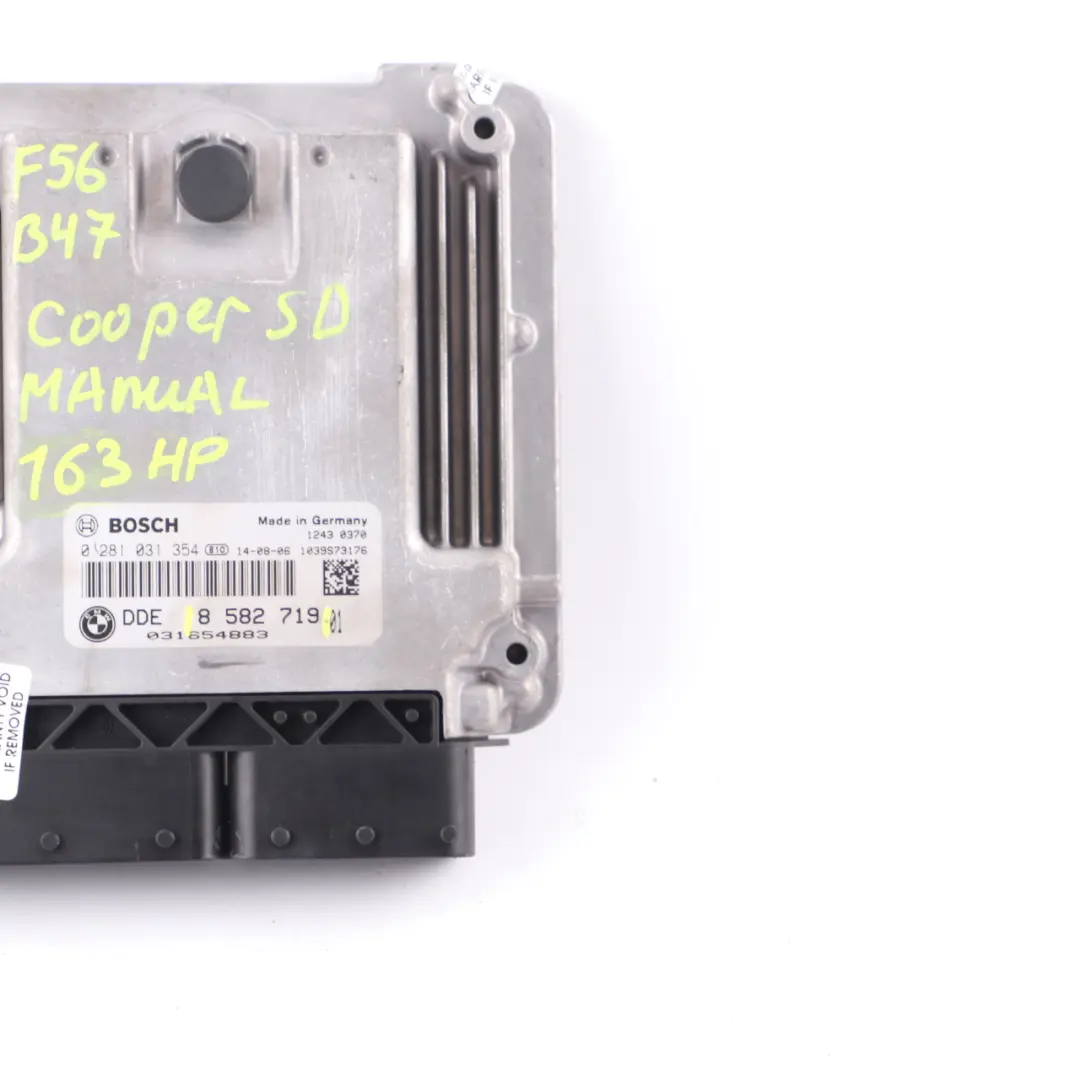 Mini Cooper SD F55 F56 B47 163HP Engine Control Unit ECU DDE Manual - SKU 8582719 - Part number 8582719