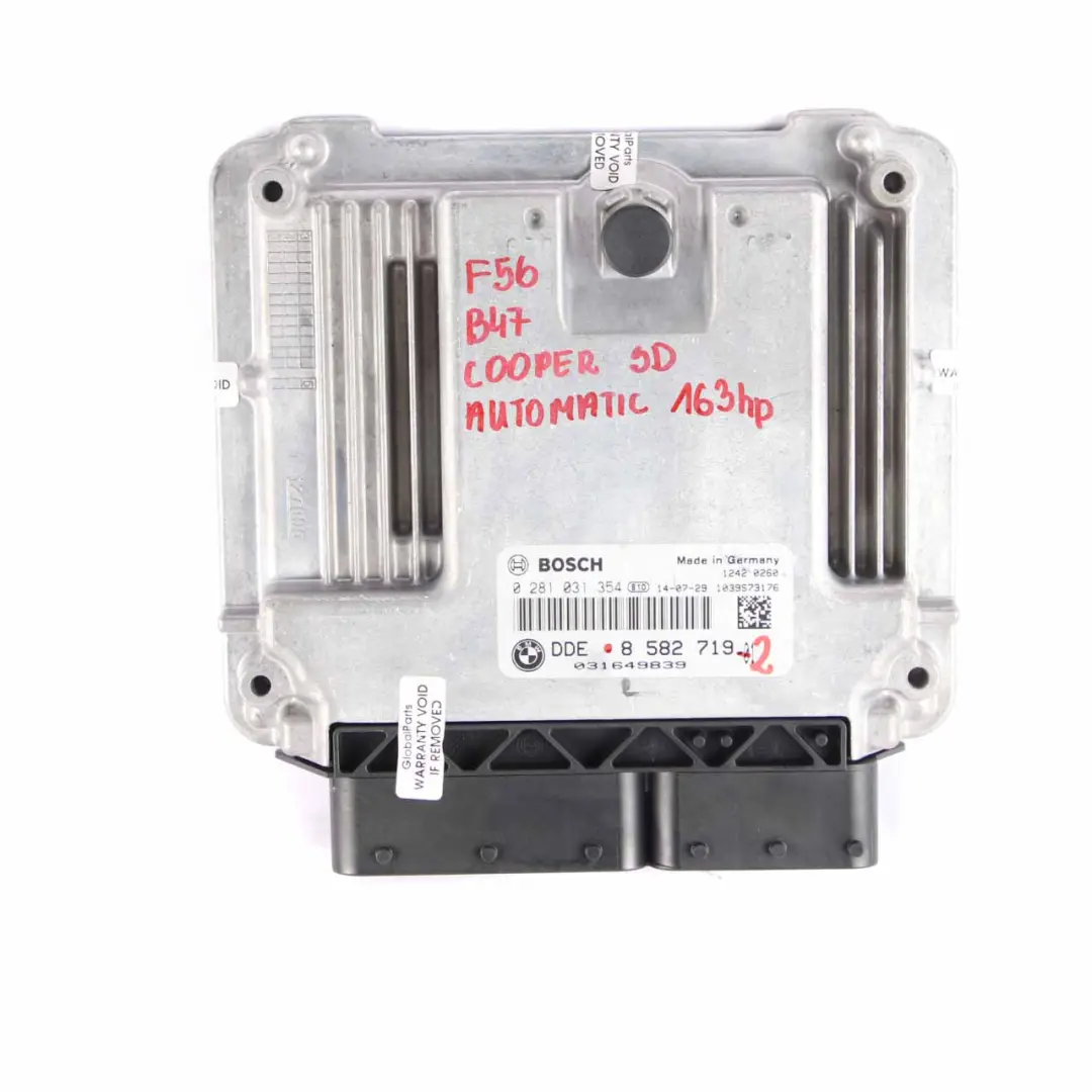 Mini F55 F56 Cooper SD B47 Diesel Engine ECU Kit DDE BDC Key Automatic - SKU 8582719-2 - Part number 8582719