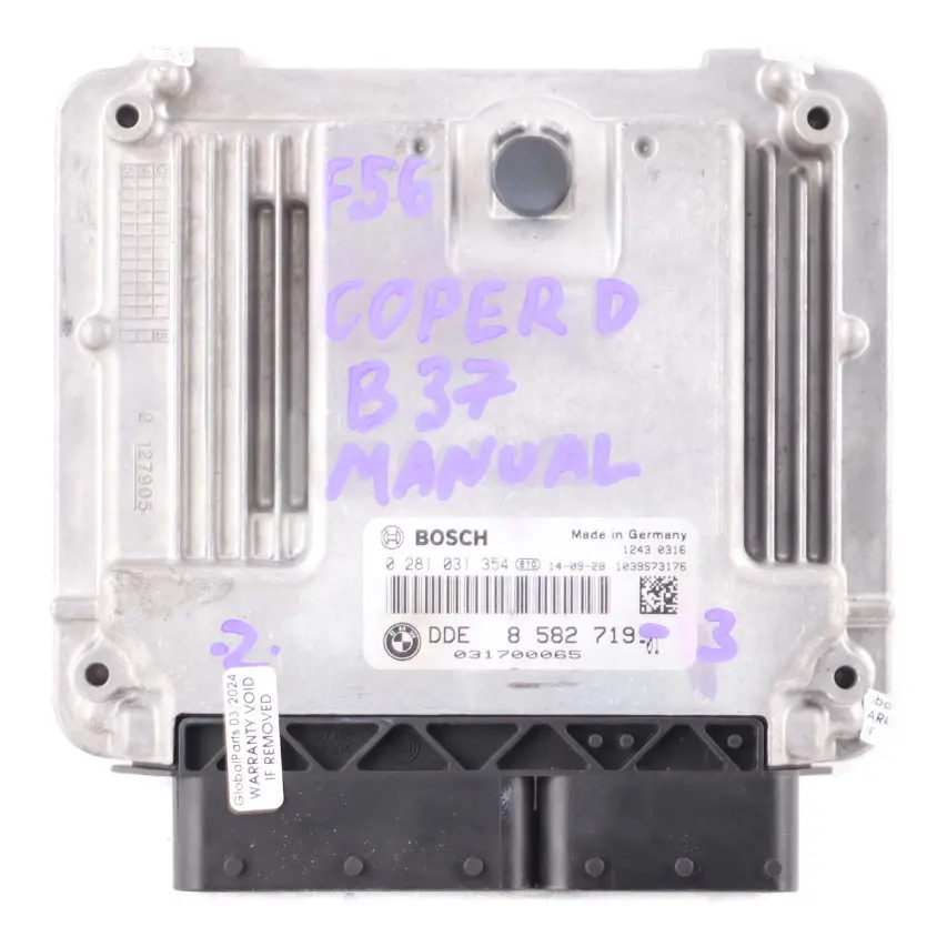B47 Diesel Engine ECU Kit DDE BDC Key Automatic to Mini F55 F56 Cooper SD with Part number 8582719 Mini F55 F56 Cooper SD B47 Diesel Engine ECU Kit DDE BDC Key Automatic - SKU 8582719-2 - Part number 8582719