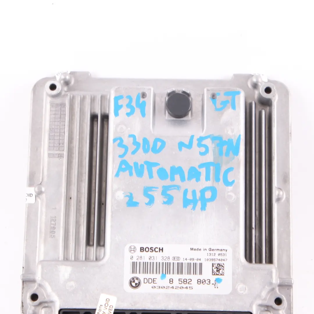 BMW F34 330d N57N 258HP Engine Control Unit Module ECU DDE Automatic - SKU 8582803 - Part number 8582803