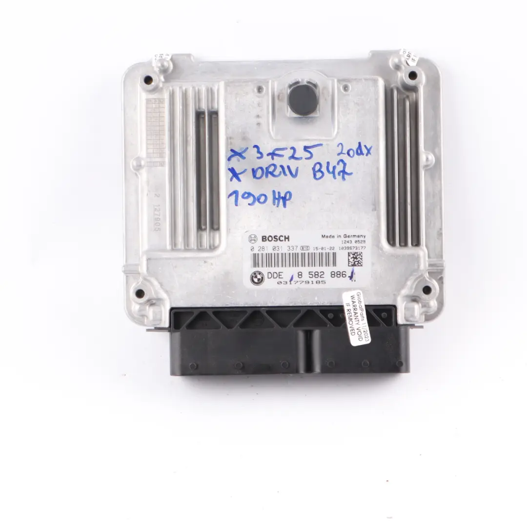 B47 190HP Engine Control Unit ECU Automatic to BMW F20 F30 LCI 120d 320d with Part number 8582886 BMW F20 F30 LCI 120d 320d B47 190HP Engine Control Unit ECU Automatic - SKU 8582886 - Part number 8582886