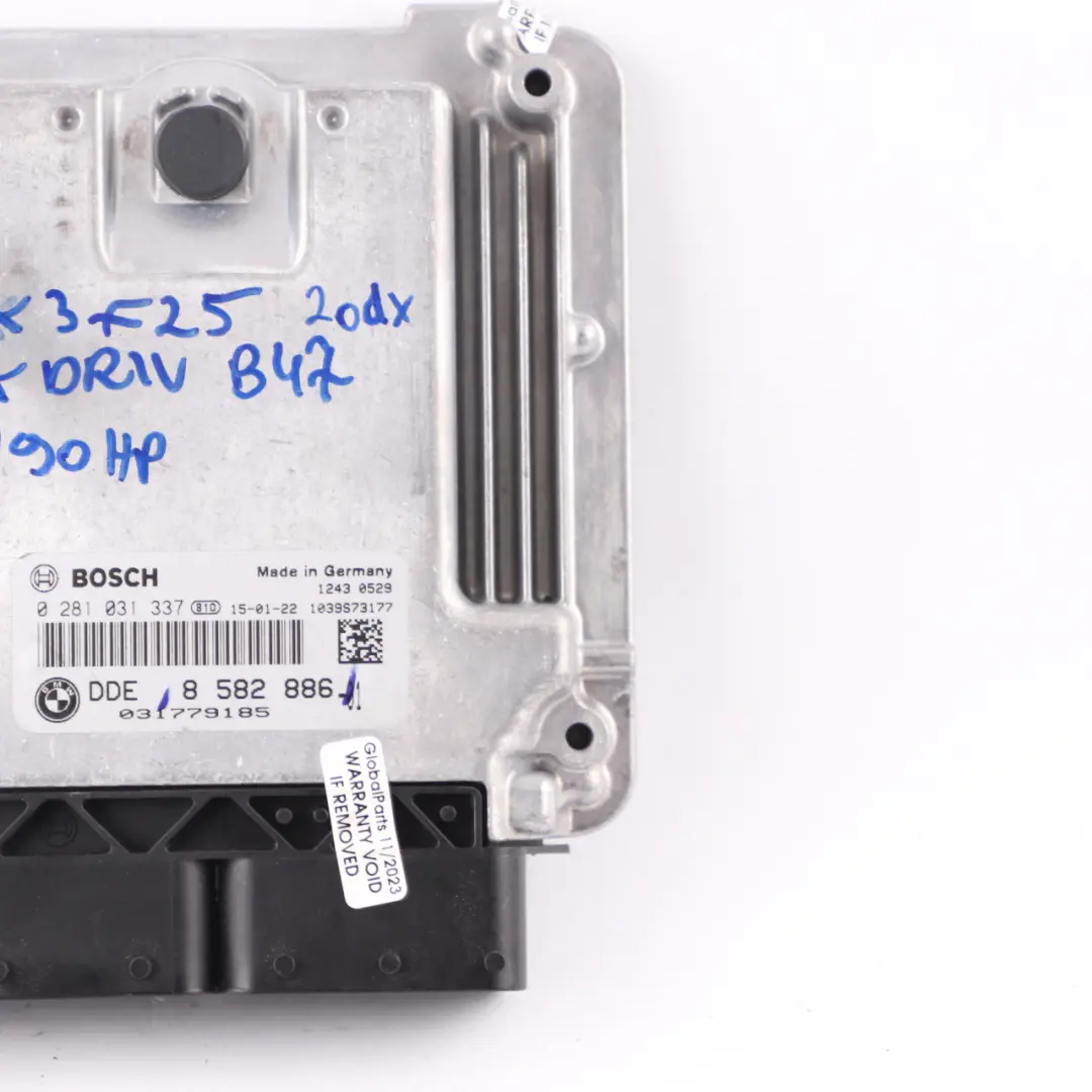 B47 190HP Engine Control Unit ECU Automatic to BMW F20 F30 LCI 120d 320d with Part number 8582886 BMW F20 F30 LCI 120d 320d B47 190HP Engine Control Unit ECU Automatic - SKU 8582886 - Part number 8582886