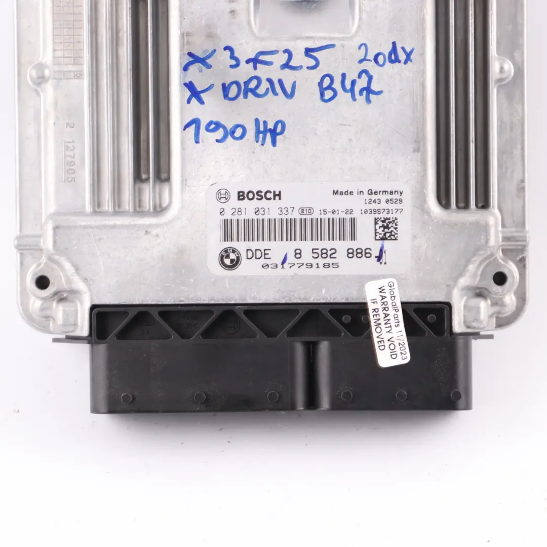 B47 190HP Engine Control Unit ECU Automatic to BMW F20 F30 LCI 120d 320d with Part number 8582886 BMW F20 F30 LCI 120d 320d B47 190HP Engine Control Unit ECU Automatic - SKU 8582886 - Part number 8582886