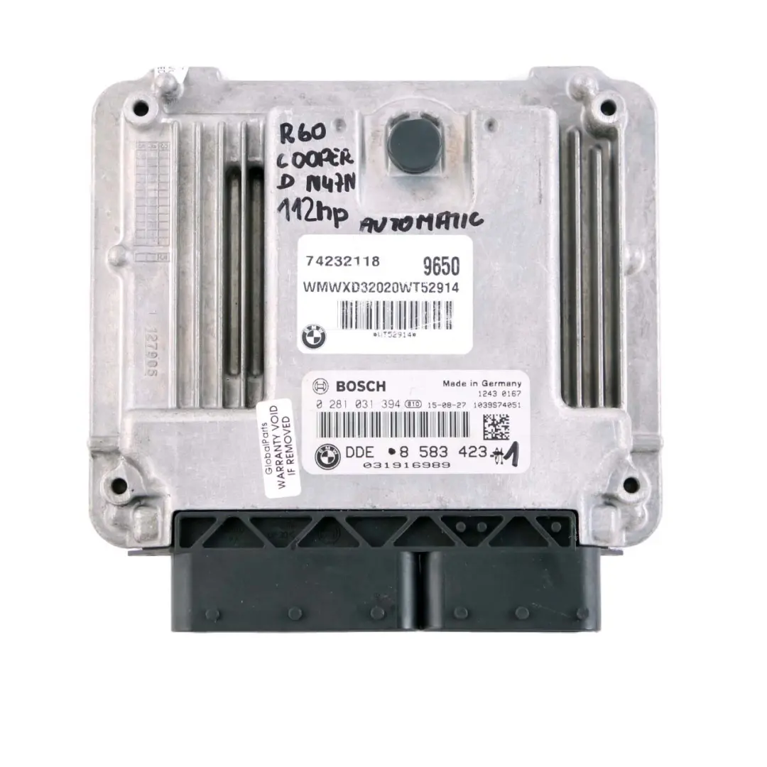 N47N 112HP Engine ECU Kit DDE CAS3 Key Automatic to Mini Cooper D R60 R61 with Part number 8583423 Mini Cooper D R60 R61 N47N 112HP Engine ECU Kit DDE CAS3 Key Automatic - SKU 8583423-1 - Part number 8583423
