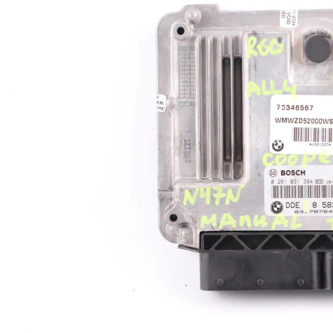 N47N 112HP Motor ECU Steuergerät DDE Schaltgetriebe für Mini D R60 R61 ALL4 mit Teilenummer 8583423 Mini D R60 R61 ALL4 N47N 112HP Motor ECU Steuergerät DDE Schaltgetriebe - SKU 8583423 - Teilenummer 8583423