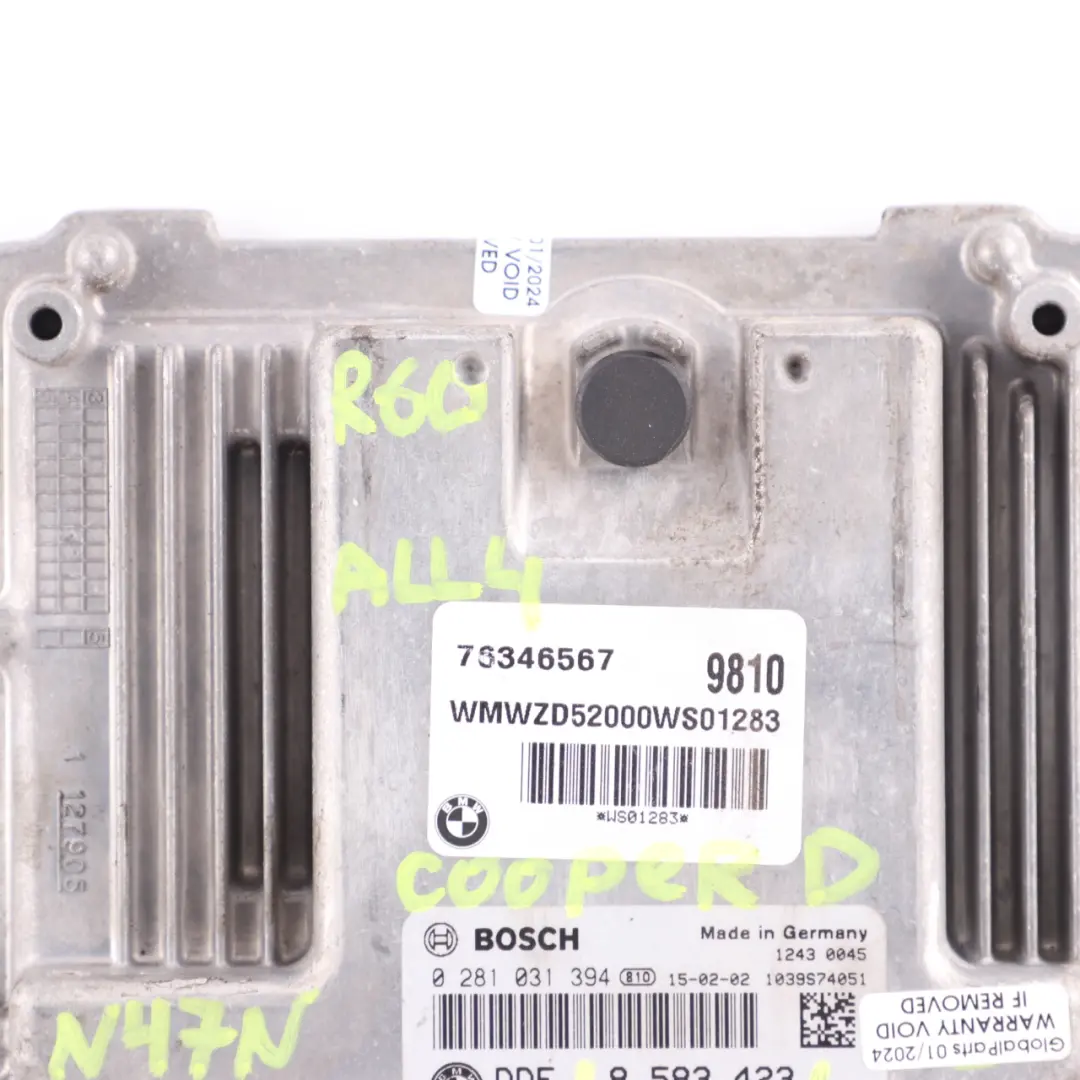 N47N 112HP Engine ECU Control Unit DDE Manual to Mini D R60 R61 ALL4 with Part number 8583423 Mini D R60 R61 ALL4 N47N 112HP Engine ECU Control Unit DDE Manual - SKU 8583423 - Part number 8583423