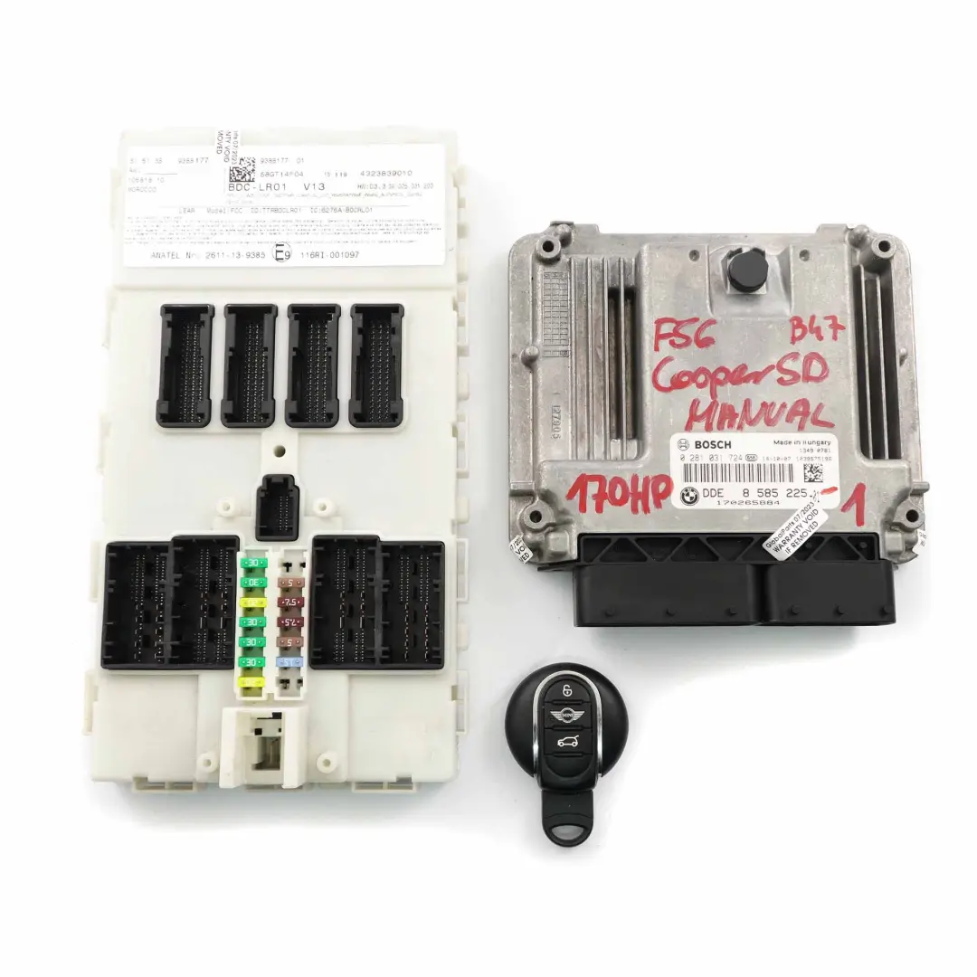 Mini F55 F56 Cooper SD B47 Diesel Engine ECU Kit DDE BDC Key Manual - SKU 8585225-1 - Part number 8585225