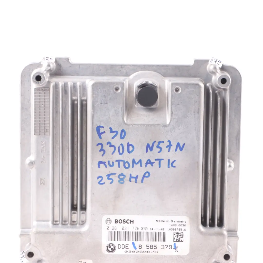 BMW F30 330d N57N 258HP Diesel Engine Unit ECU Kit DDE Key Automatic - SKU 8585379-1 - Part number 8585379