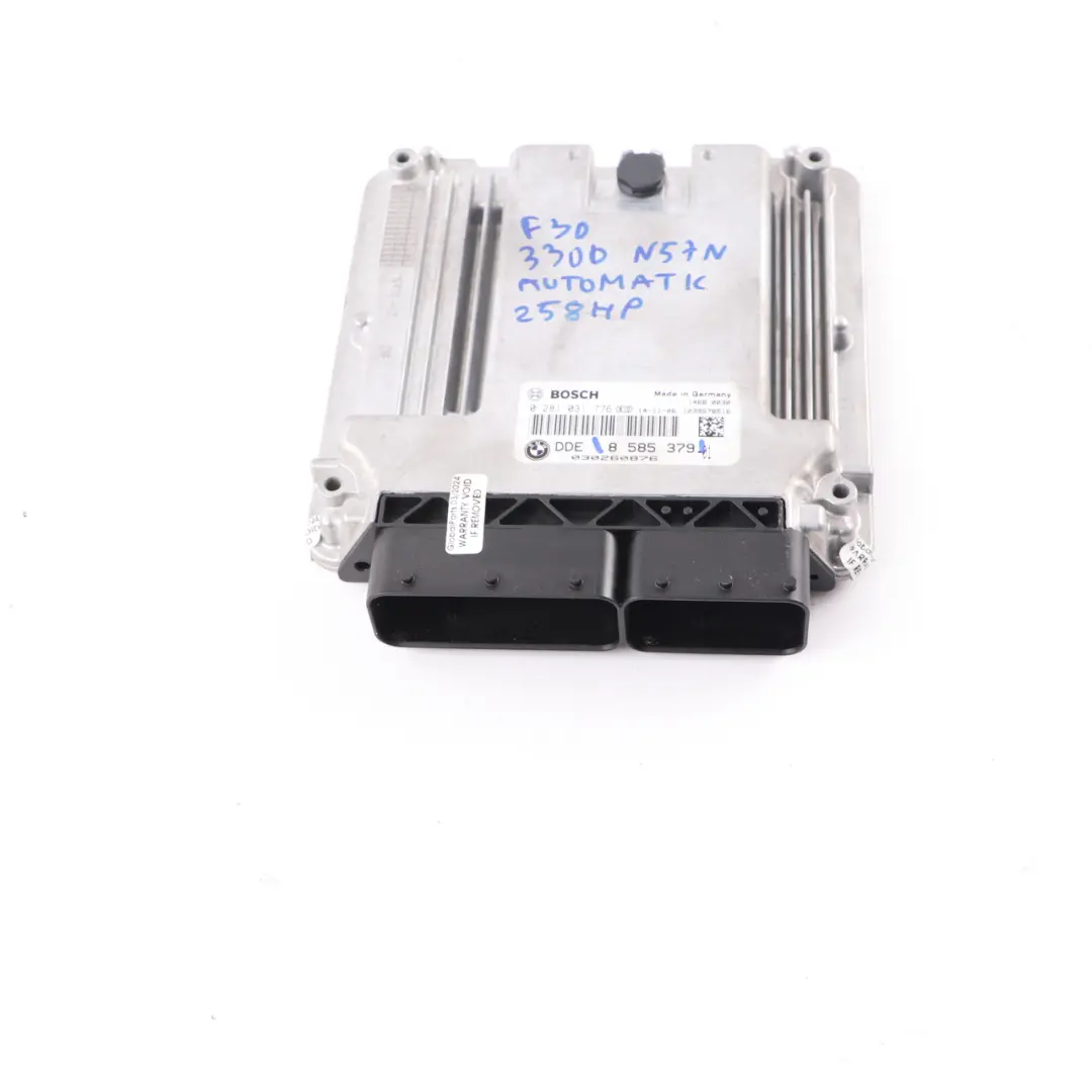 ECU BMW F30 330D N57N 258HP Diesel Motore Unità Di Controllo Automatico per con numero di parte 8585379 ECU BMW F30 330D N57N 258HP Diesel Motore Unità Di Controllo Automatico - SKU 8585379 - Numero di parte 8585379
