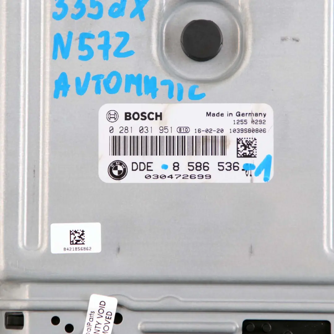 BMW F30 F32 LCI 335dX 435dX N57Z 313HP Steuergerät ECU Kit DDE FEM Schlüssel - SKU 8586536-1 - Teilenummer 8586536
