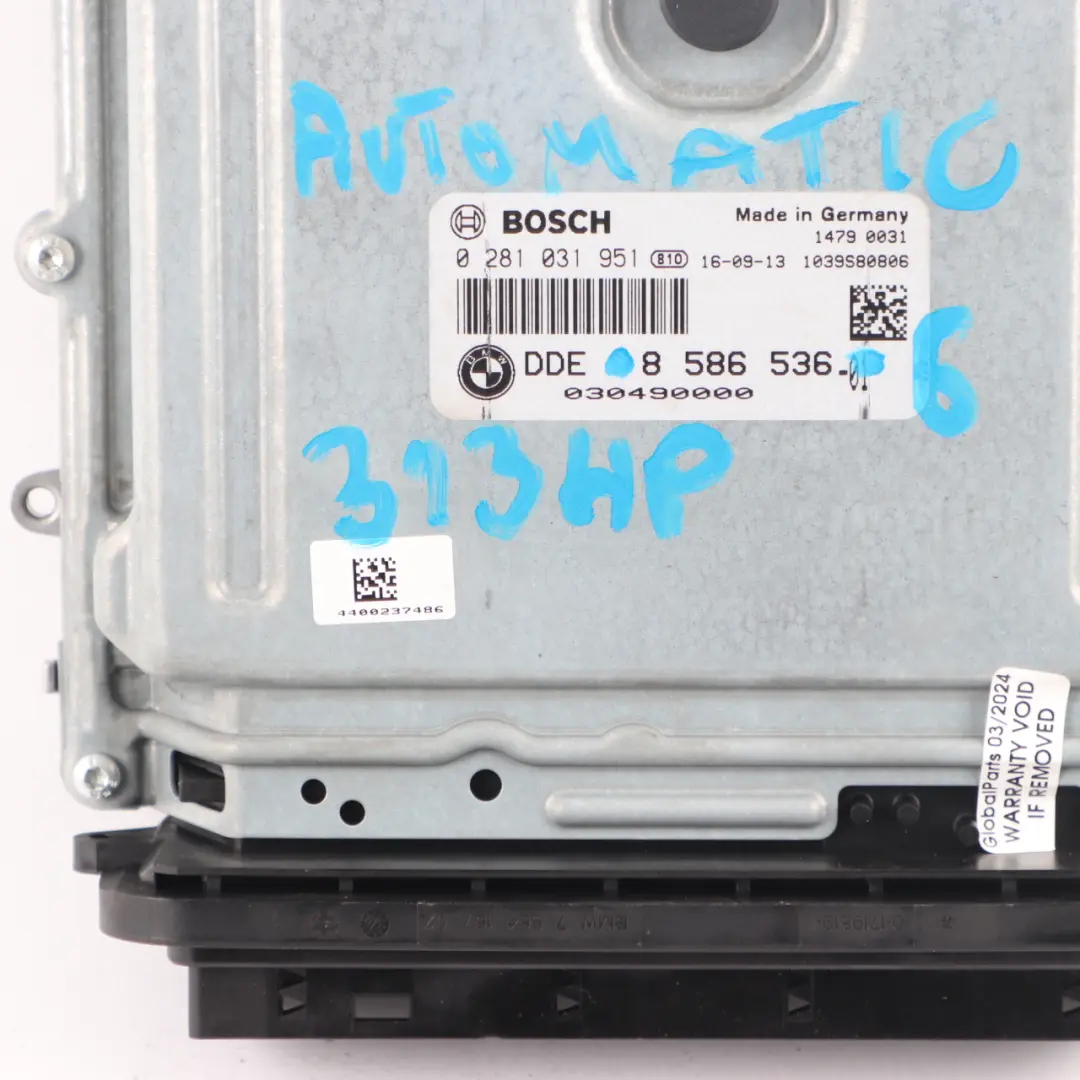BMW F30 F32 LCI 335D 435D N57Z 313HP Unità Controllo ECU Kit DDE FEM Key - SKU 8586536-6 - Numero di parte 8586536