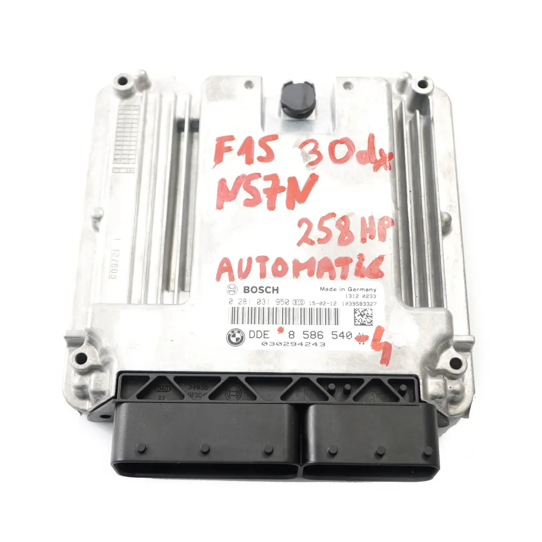 BMW X5 F15 X6 F16 30dX N57N 258HP Moteur ECU Kit DDE BDC Clé automatique - SKU 8586540-4 - Numéro de pièce 8586540