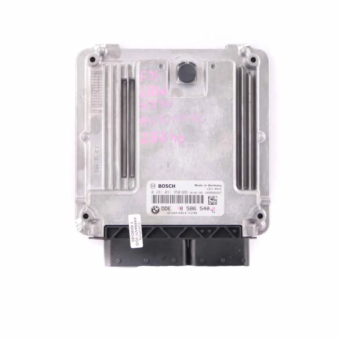 N57N 258HP Modulo Unità Controllo Motore ECU per BMW F30 F32 LCI 330d 430d con numero di parte 8586540 BMW F30 F32 LCI 330d 430d N57N 258HP Modulo Unità Controllo Motore ECU - SKU 8586540 - Numero di parte 8586540