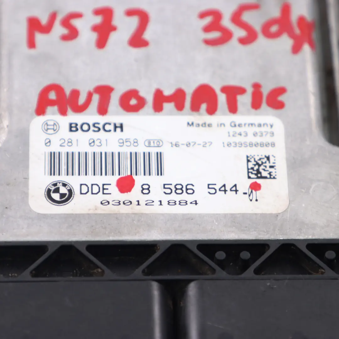 BMW F25 F26 35dX N57Z 313HP Diesel Control Unit Module ECU DME 8586536 Automatic - SKU 8586544 - Part number 8586544